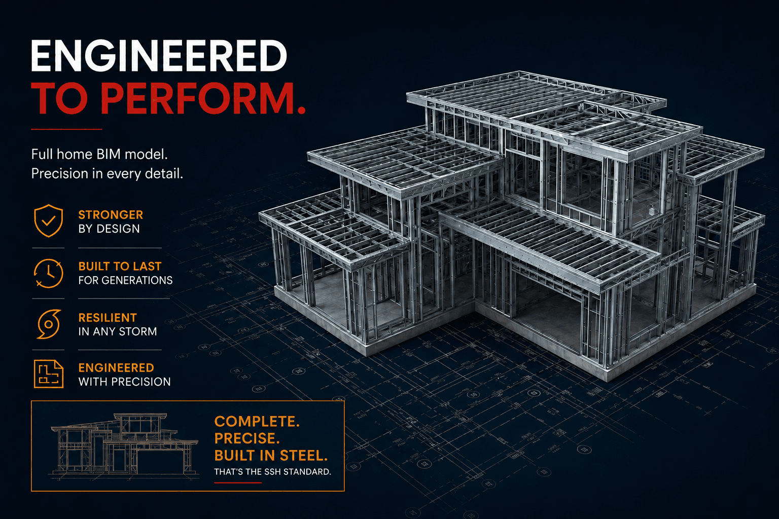 STEEL Structure Homes STEEL framed home advantage hero visual