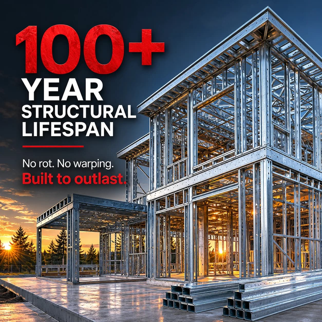 STEEL frame long term structural planning visual.
