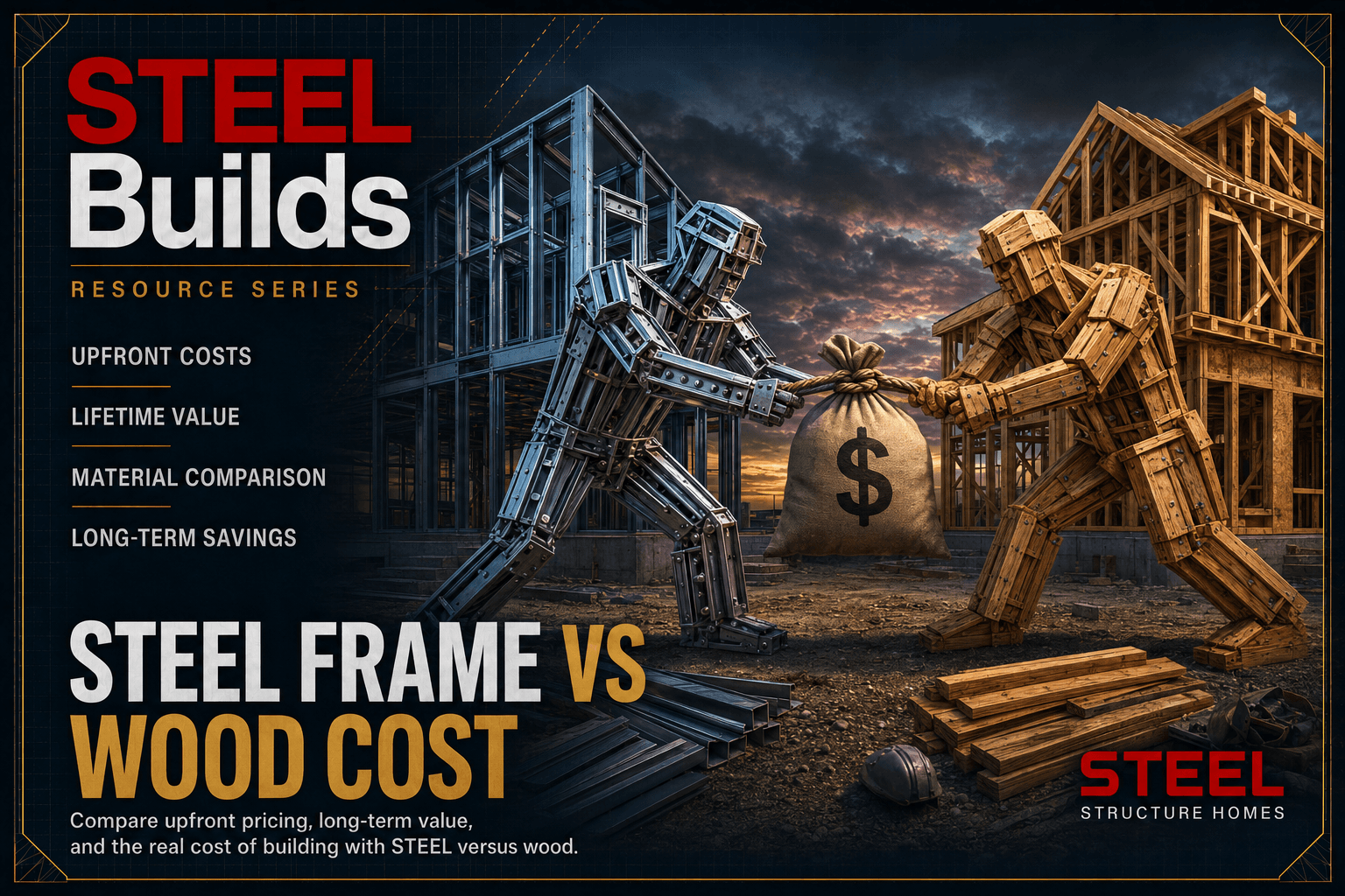 Cost planning comparison for STEEL framed and wood framed residential construction
