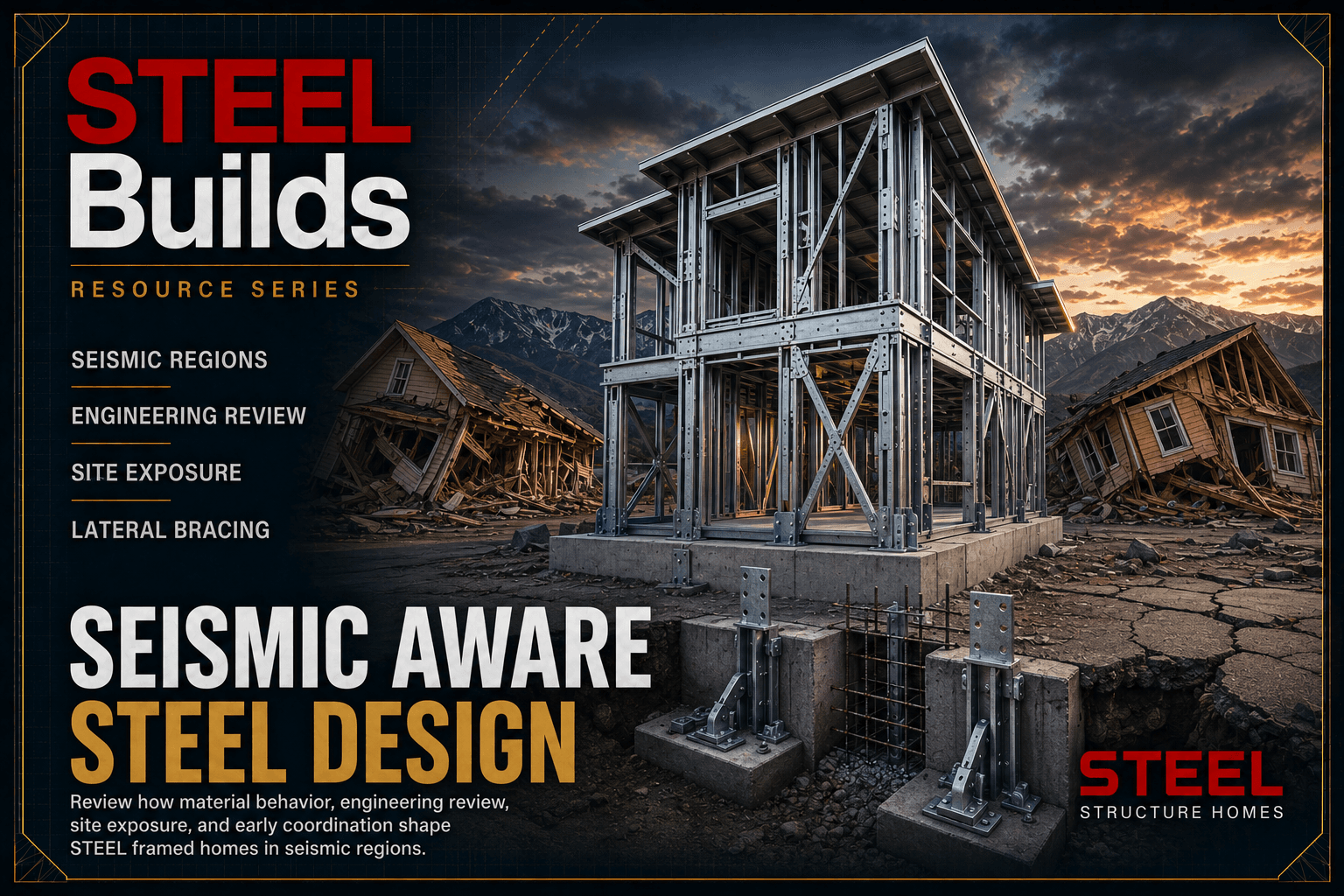 Seismic aware STEEL framed home design planning
